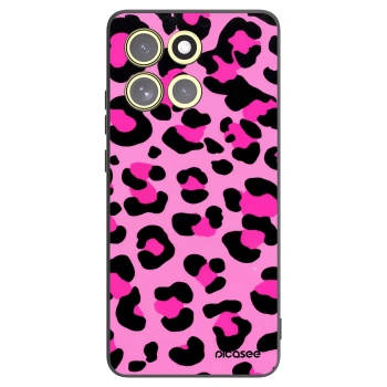 Picasee Motorola Moto G86 Power 5G Hülle - Schwarzes Silikon - Pink Tiger