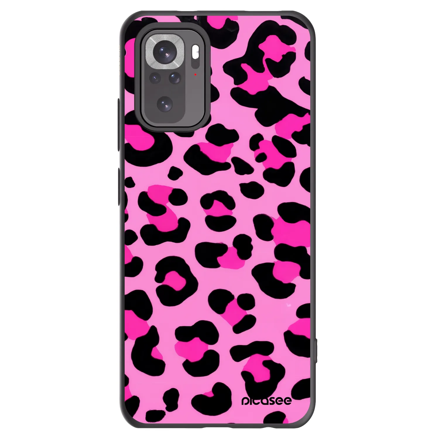 Picasee Xiaomi Redmi Note 10S Hülle - Schwarzes Silikon - Pink Tiger