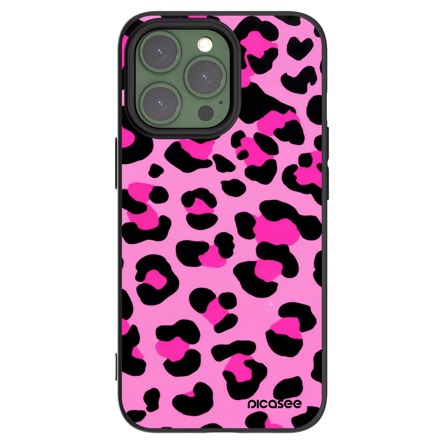 Picasee Apple iPhone 13 Pro Hülle - Schwarzes Silikon - Pink Tiger
