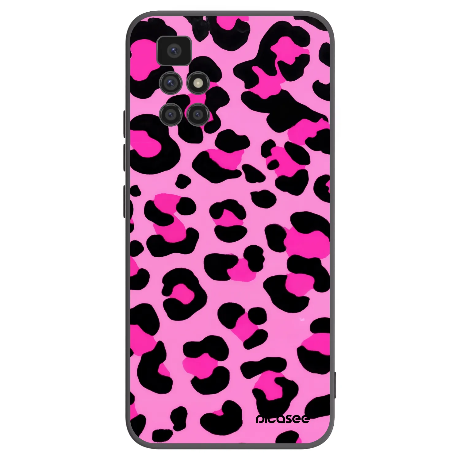 Picasee Xiaomi Redmi 10 Hülle - Schwarzes Silikon - Pink Tiger