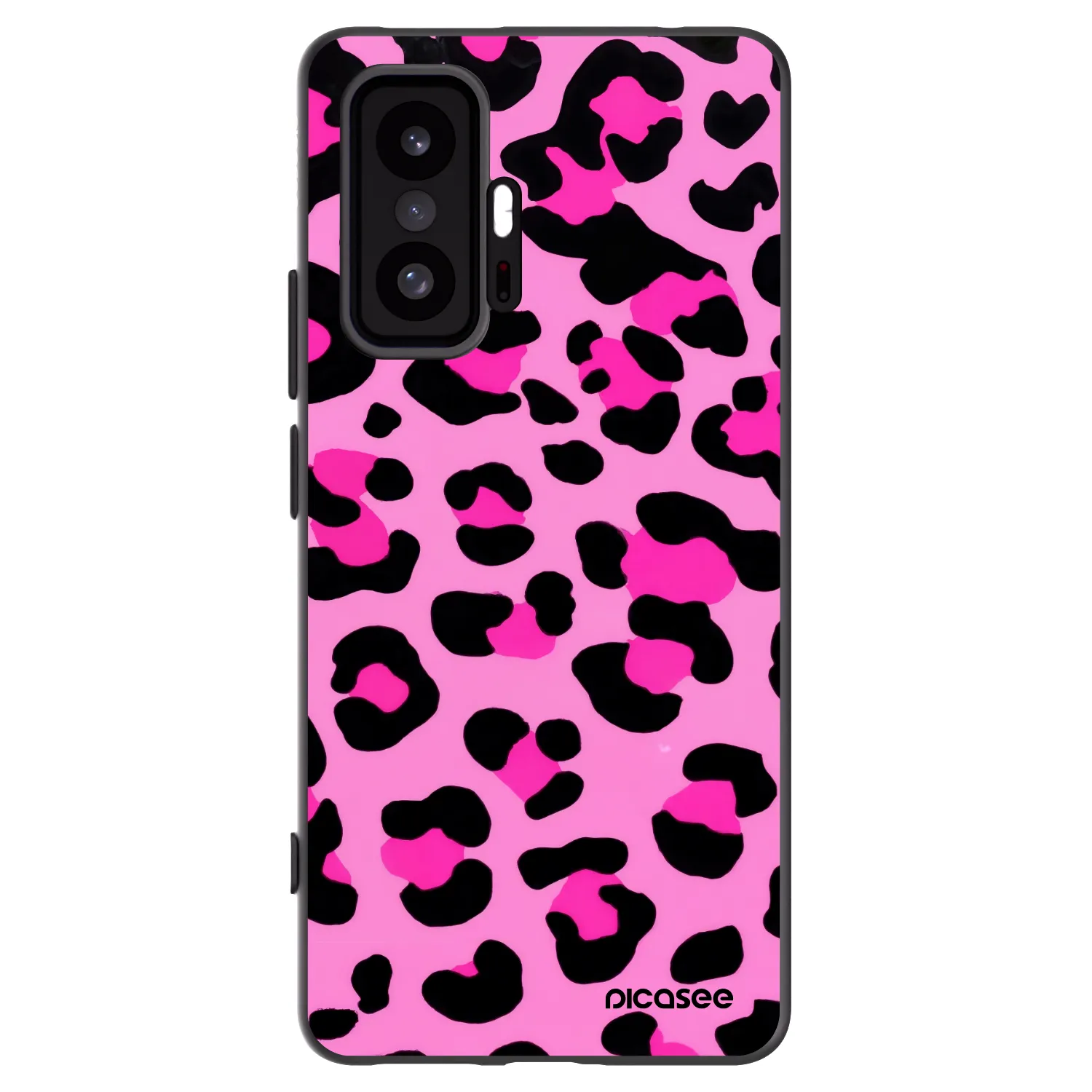 Picasee Xiaomi 11T Hülle - Schwarzes Silikon - Pink Tiger