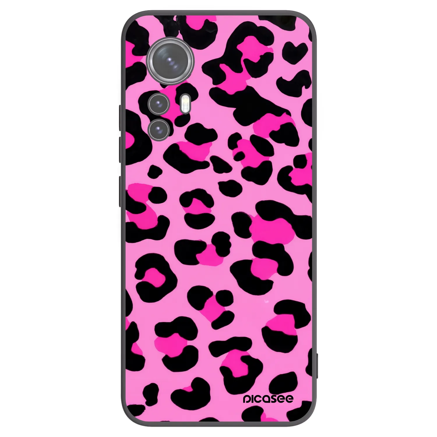 Picasee Xiaomi 12 Hülle - Schwarzes Silikon - Pink Tiger