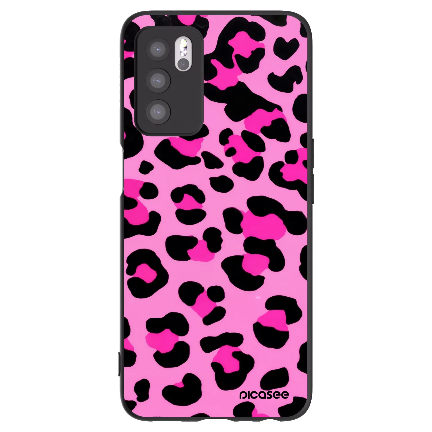 Picasee OPPO A16 Hülle - Schwarzes Silikon - Pink Tiger