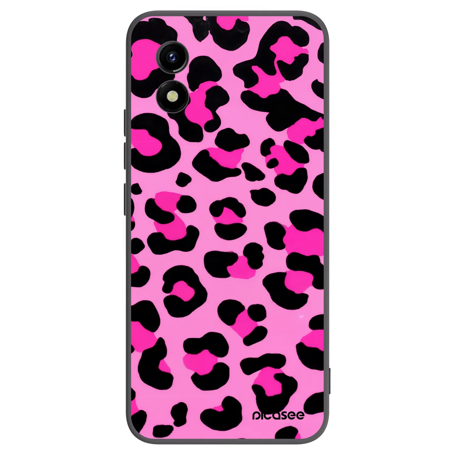 Picasee Vivo Y01 Hülle - Schwarzes Silikon - Pink Tiger