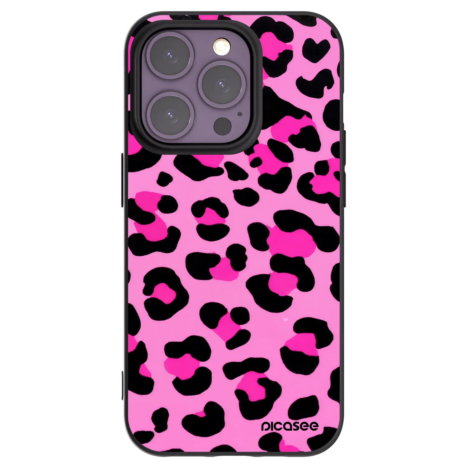 Picasee Apple iPhone 14 Pro Hülle - Schwarzes Silikon - Pink Tiger