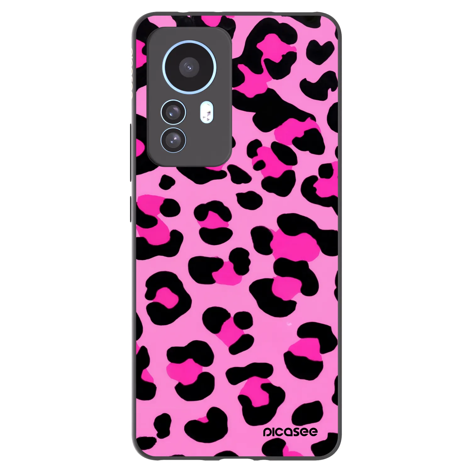 Picasee Xiaomi 12T Hülle - Schwarzes Silikon - Pink Tiger