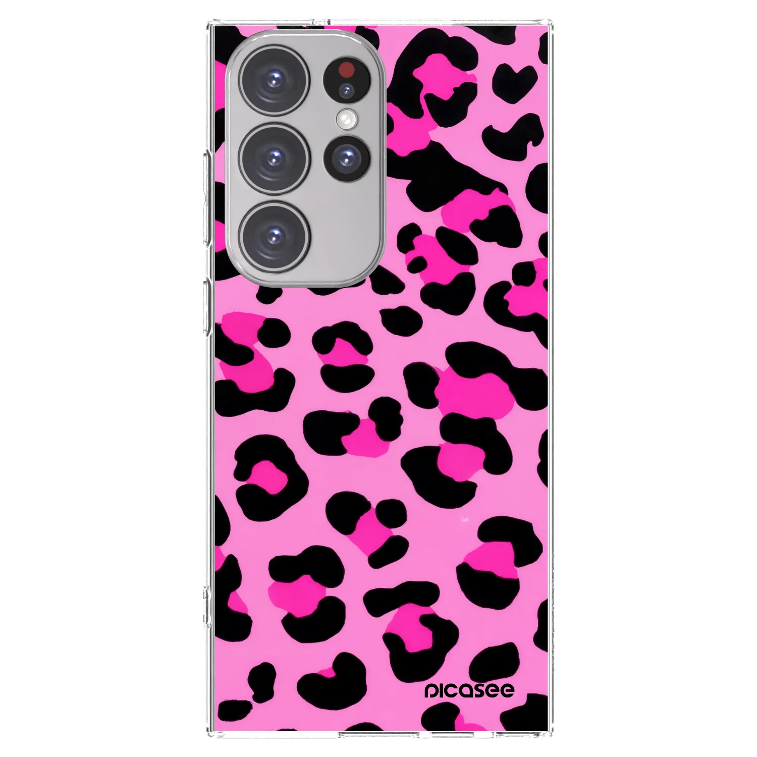 Picasee Samsung Galaxy S23 Ultra 5G Hülle - Transparentes Silikon - Pink Tiger