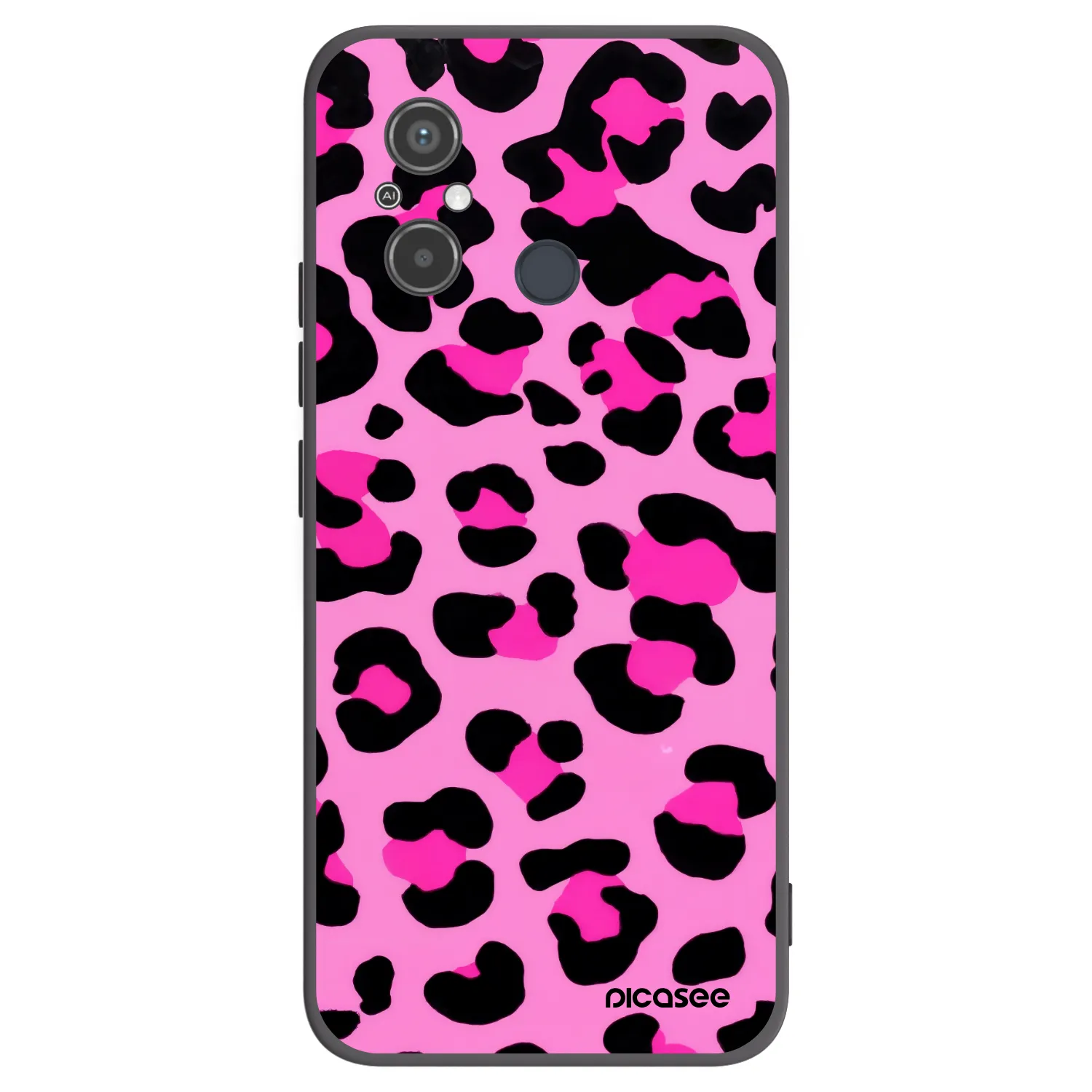 Picasee Xiaomi Redmi 12C Hülle - Schwarzes Silikon - Pink Tiger