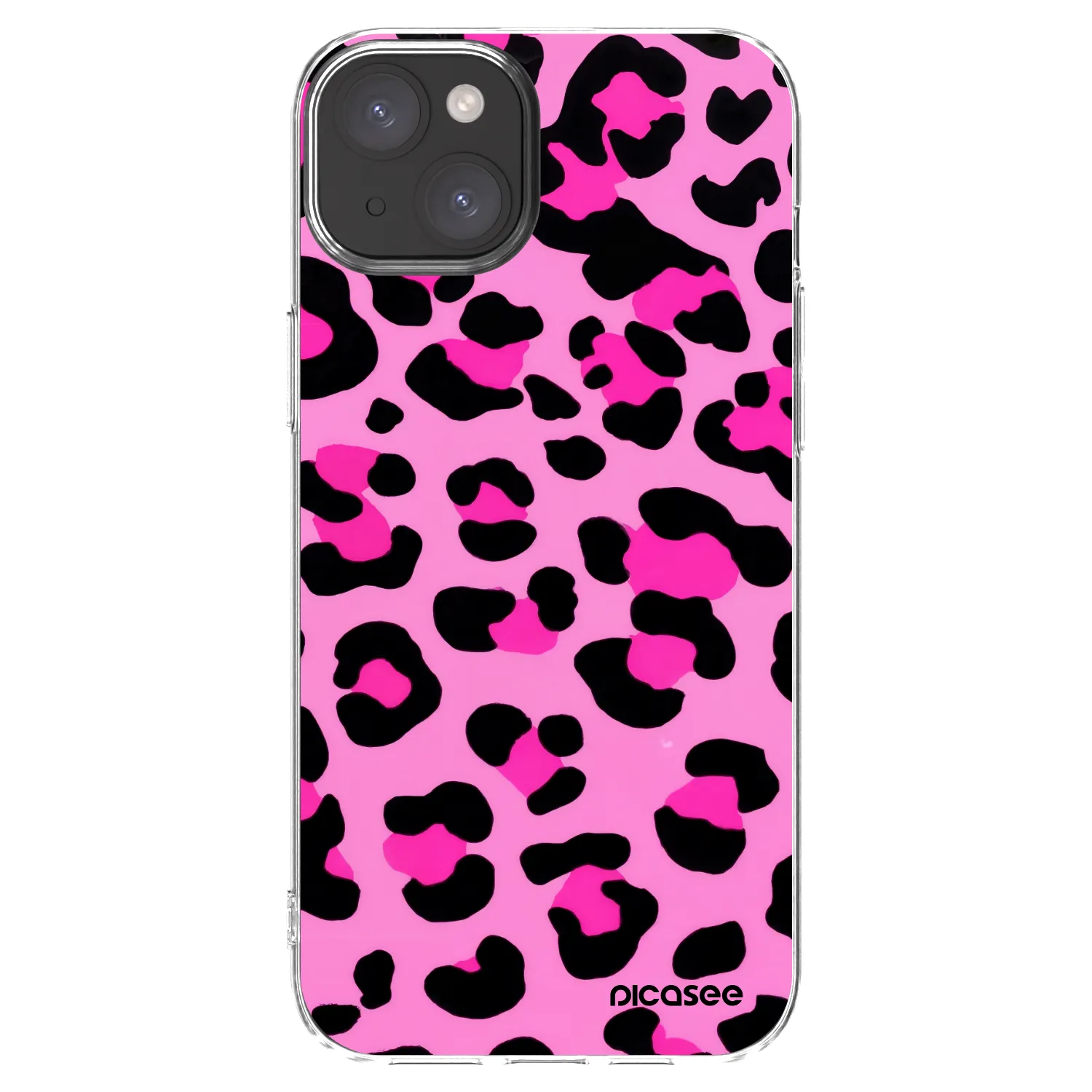 Picasee Apple iPhone 15 Plus Hülle - Transparentes Silikon - Pink Tiger