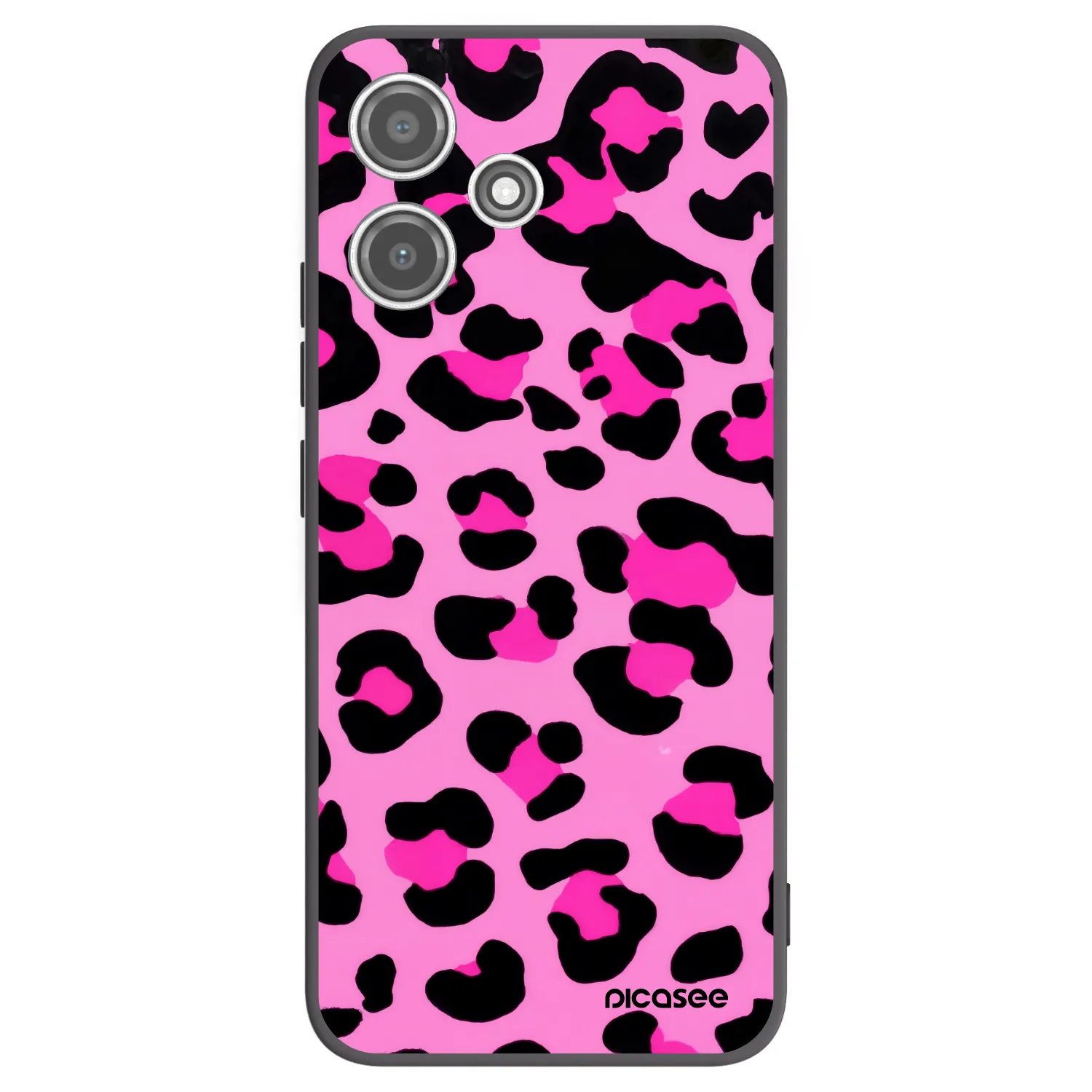 Picasee Xiaomi Redmi 12 5G Hülle - Schwarzes Silikon - Pink Tiger