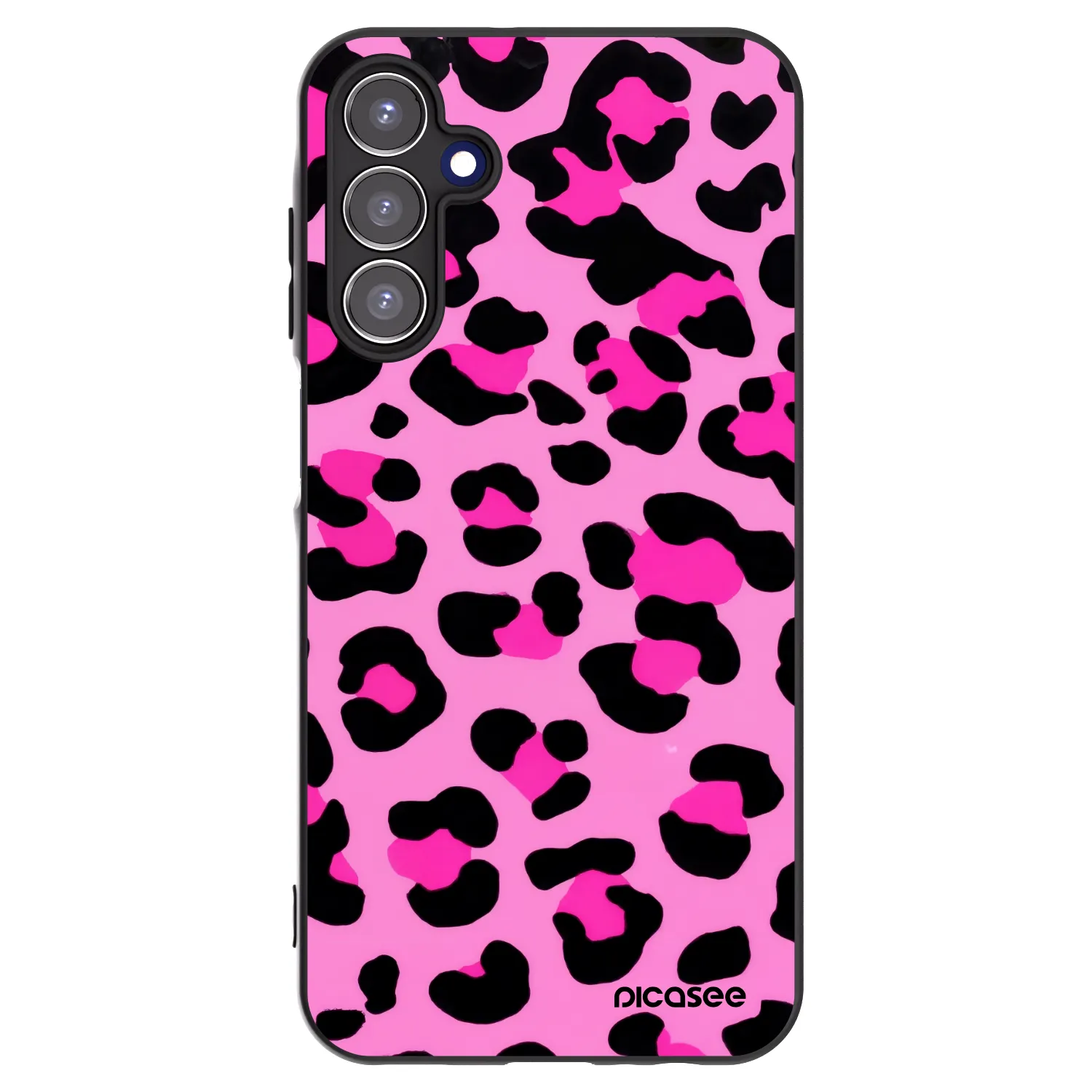 Picasee Samsung Galaxy A15 A156B 5G Hülle - Schwarzes Silikon - Pink Tiger