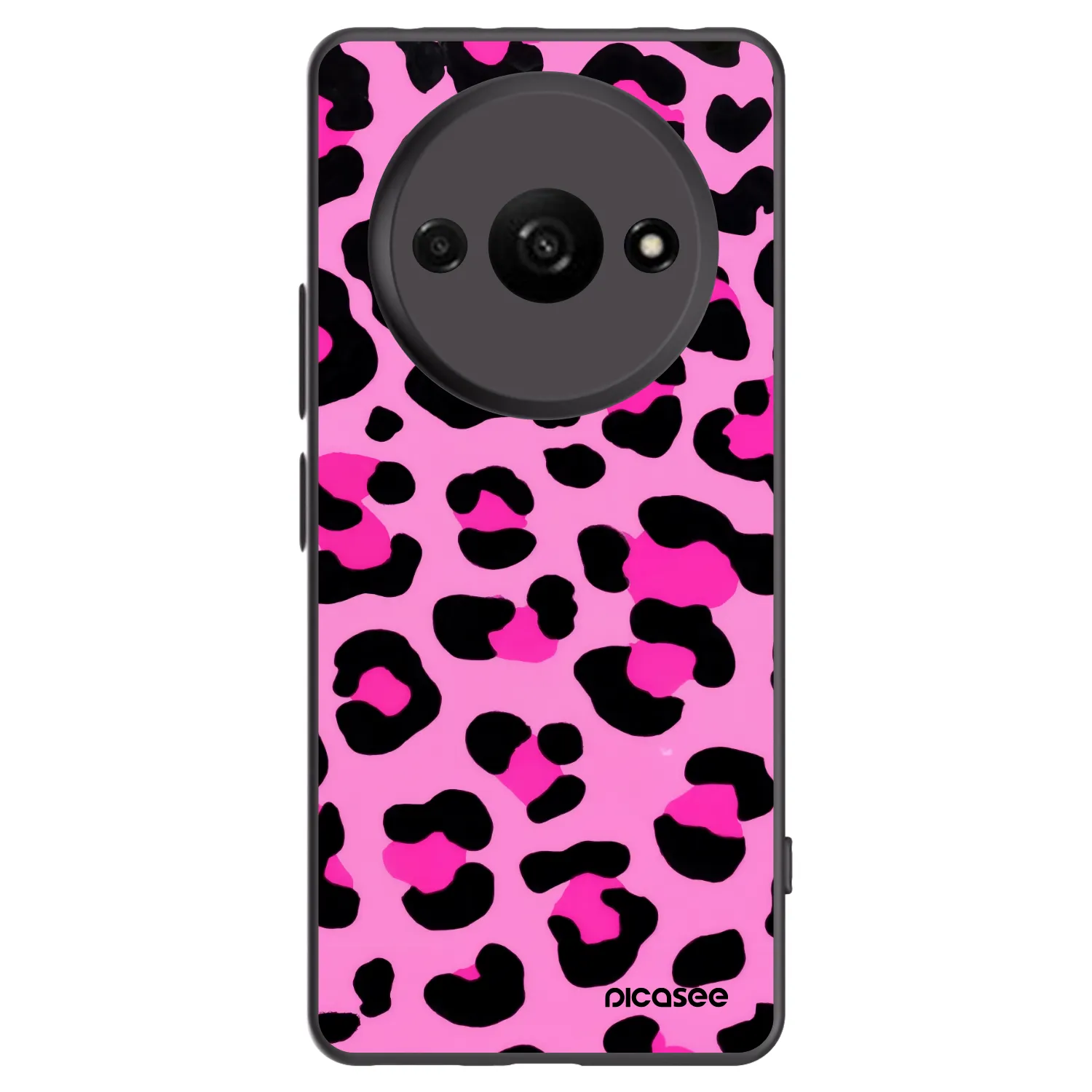 Picasee Xiaomi Redmi A3 Hülle - Schwarzes Silikon - Pink Tiger