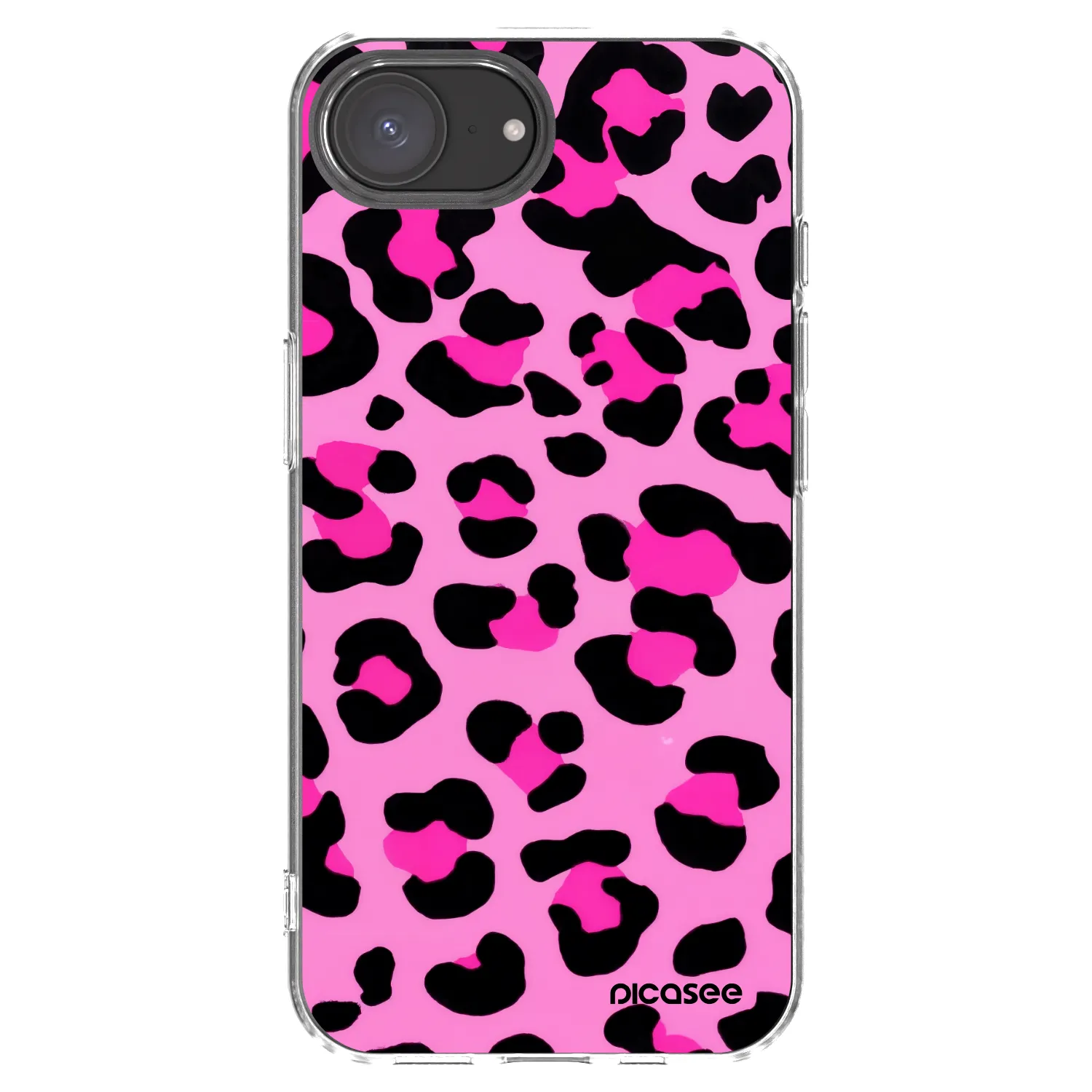 Picasee Apple iPhone 16e Hülle - Transparentes Silikon - Pink Tiger
