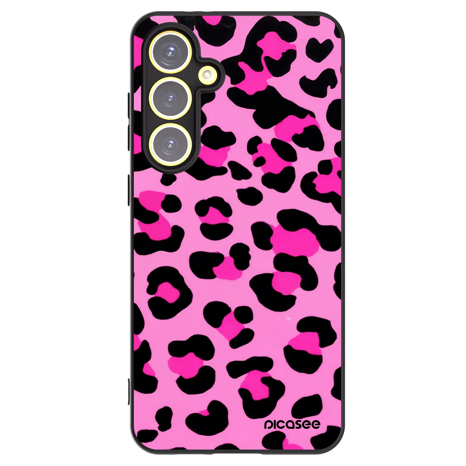 Picasee Samsung Galaxy S24 FE S721B Hülle - Schwarzes Silikon - Pink Tiger