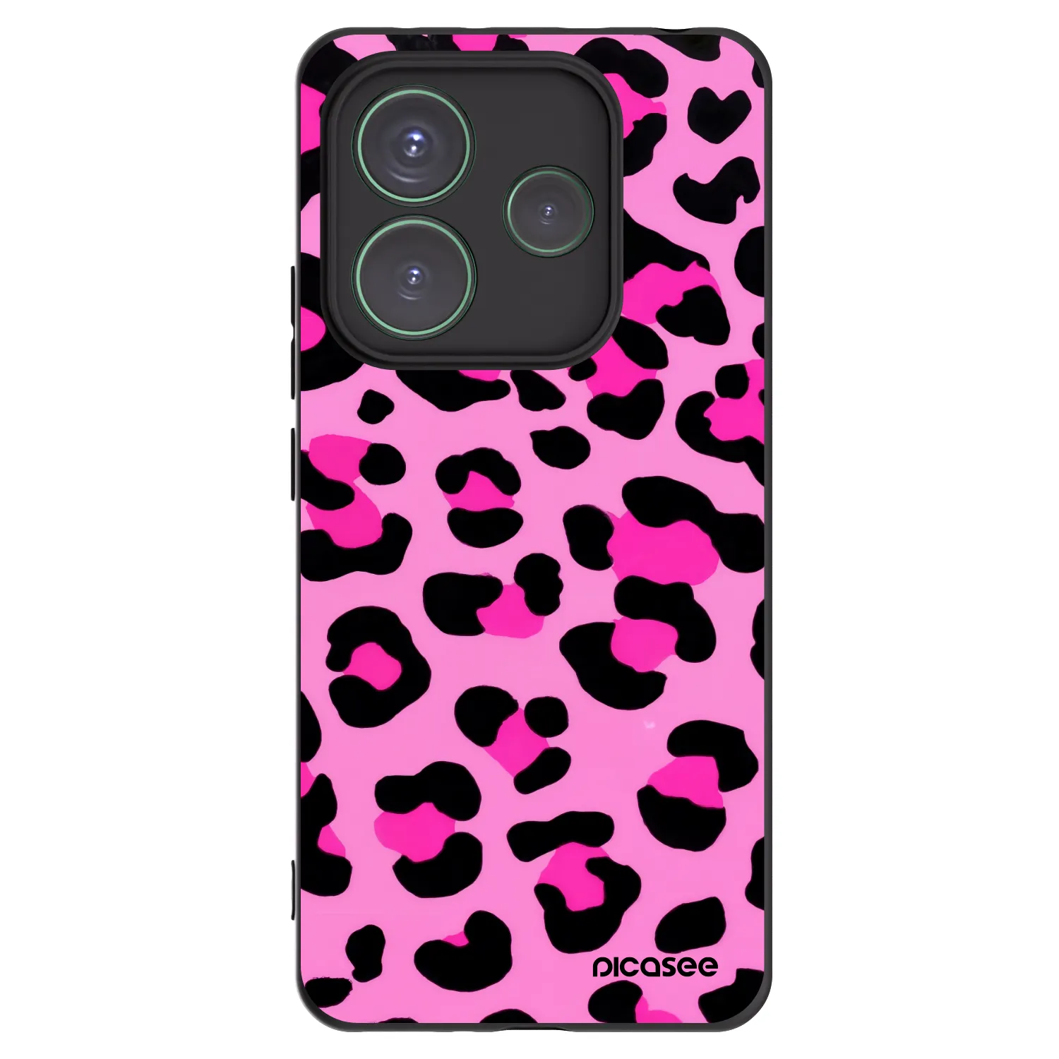 Picasee Xiaomi Redmi Note 14 5G Hülle - Schwarzes Silikon - Pink Tiger