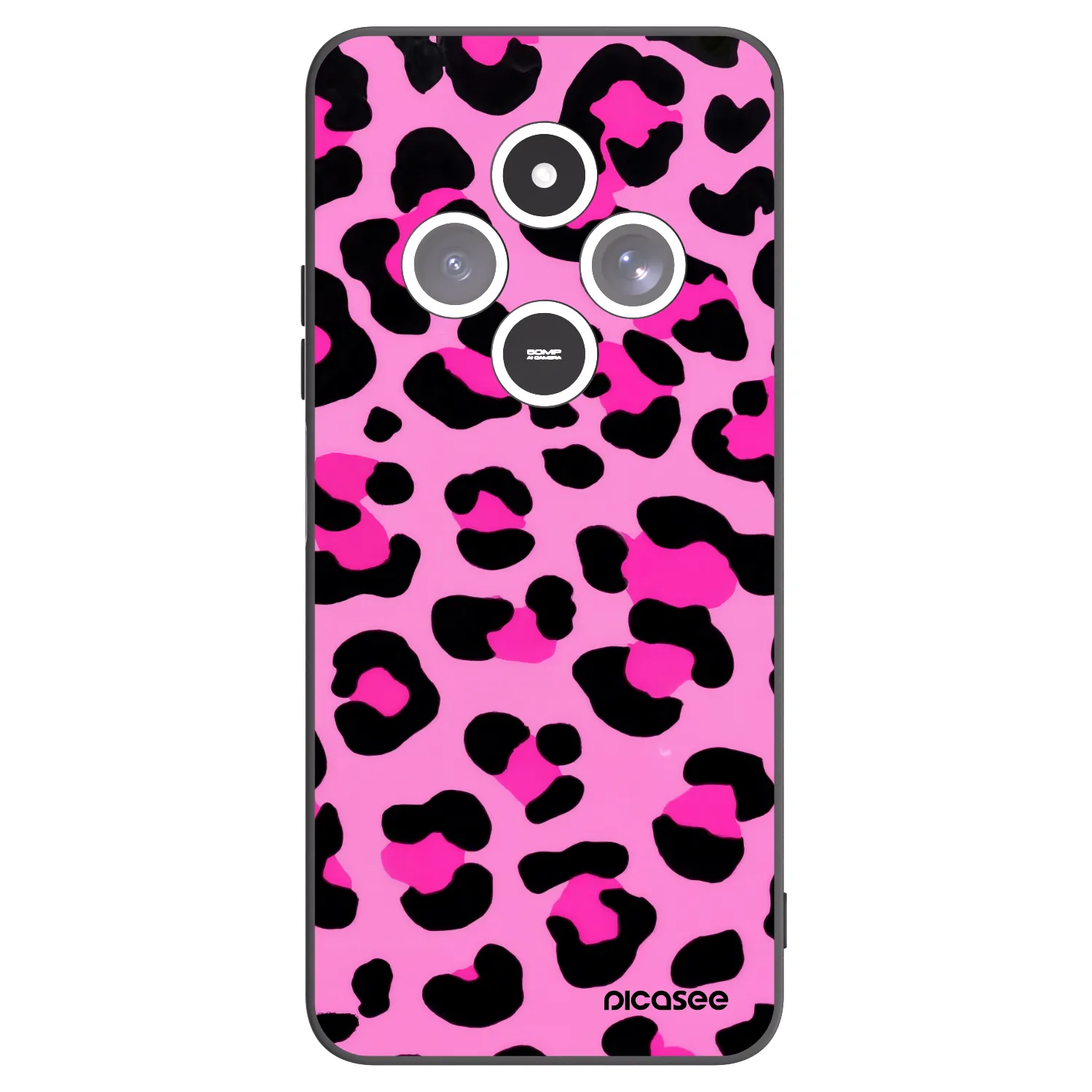 Picasee Xiaomi Redmi 14C Hülle - Schwarzes Silikon - Pink Tiger