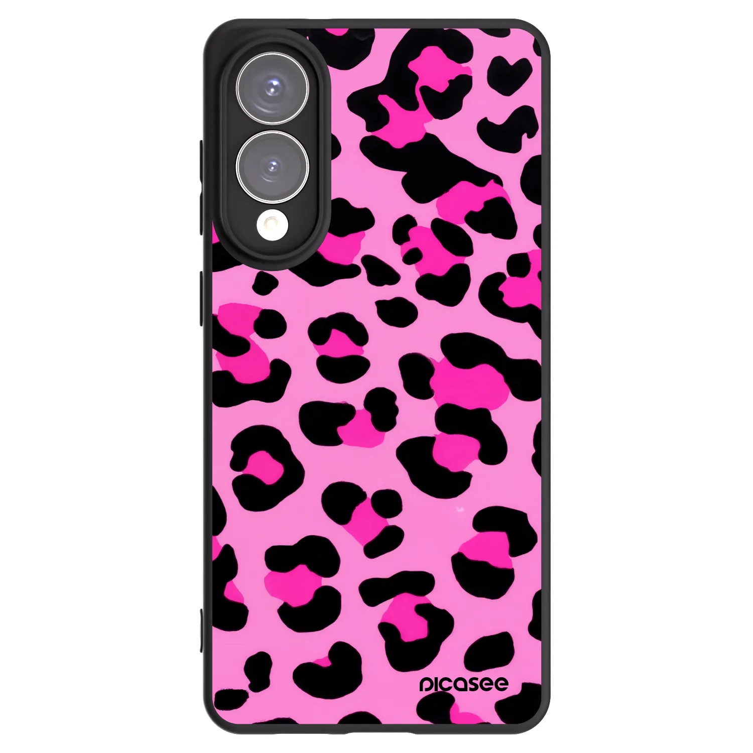Picasee Samsung Galaxy S25 Edge 5G Hülle - Schwarzes Silikon - Pink Tiger