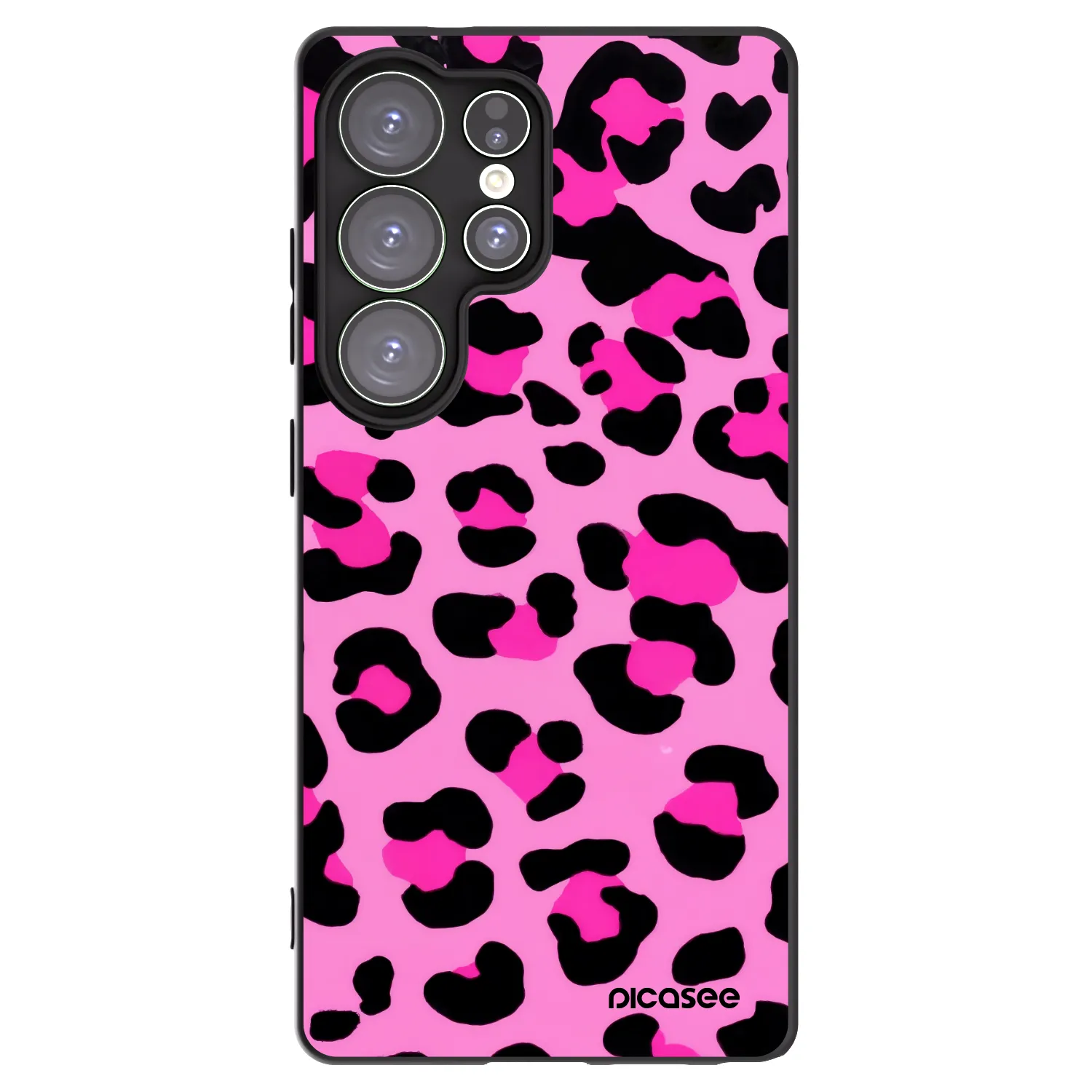 Picasee Samsung Galaxy S25 Ultra 5G Hülle - Schwarzes Silikon - Pink Tiger
