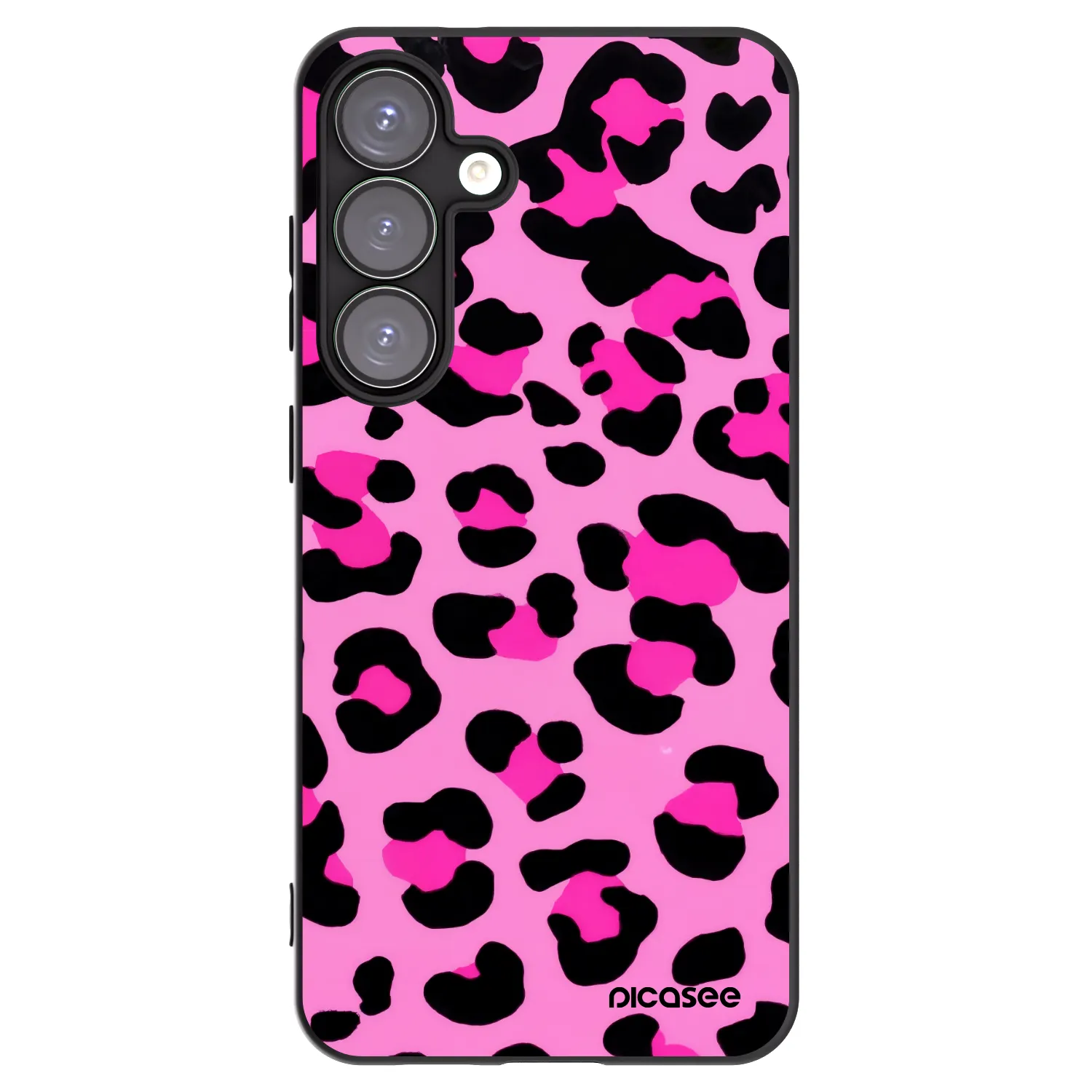 Picasee Samsung Galaxy S25+ 5G Hülle - Schwarzes Silikon - Pink Tiger