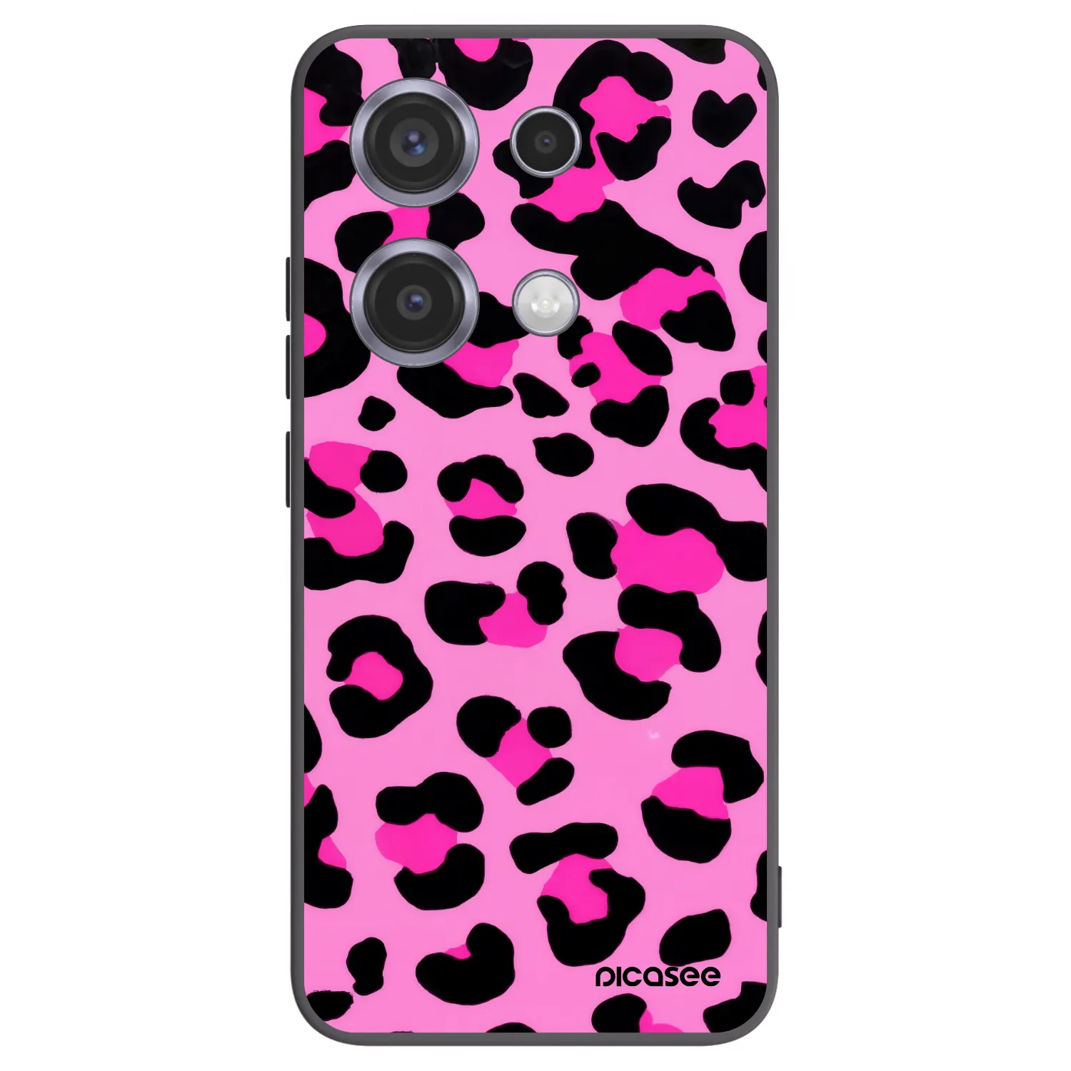 Picasee Xiaomi Redmi Note 14S Hülle - Schwarzes Silikon - Pink Tiger