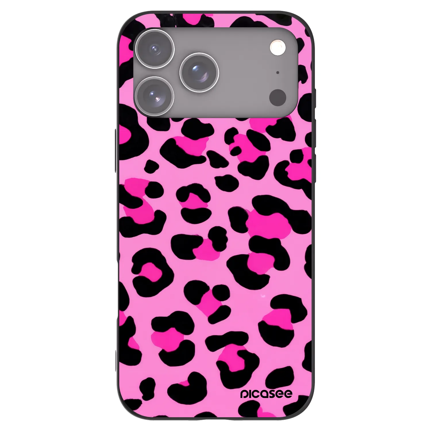 Picasee Apple iPhone 17 Pro Max Hülle - Schwarzes Silikon - Pink Tiger