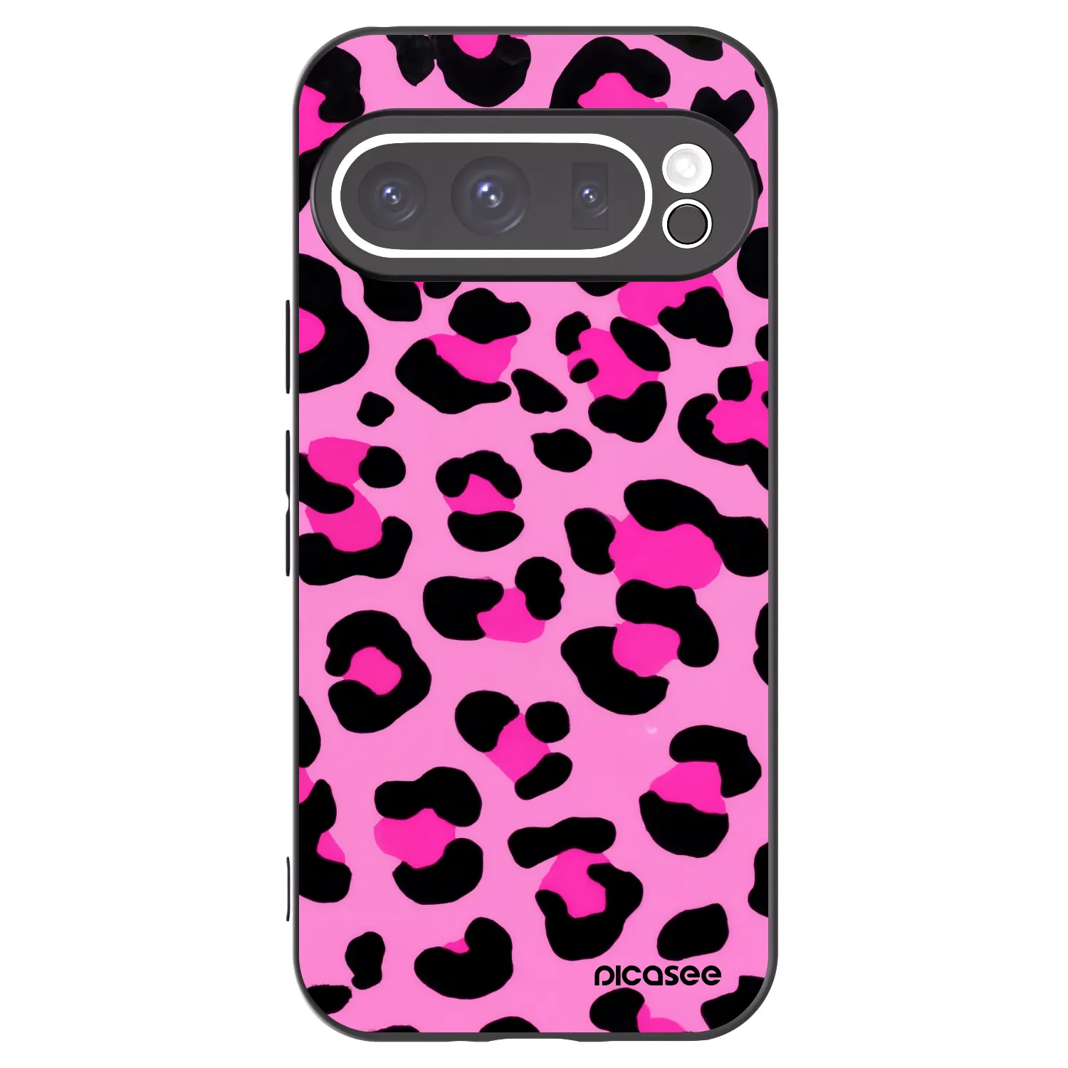 Picasee Google Pixel 9 Pro XL Hülle - Schwarzes Silikon - Pink Tiger