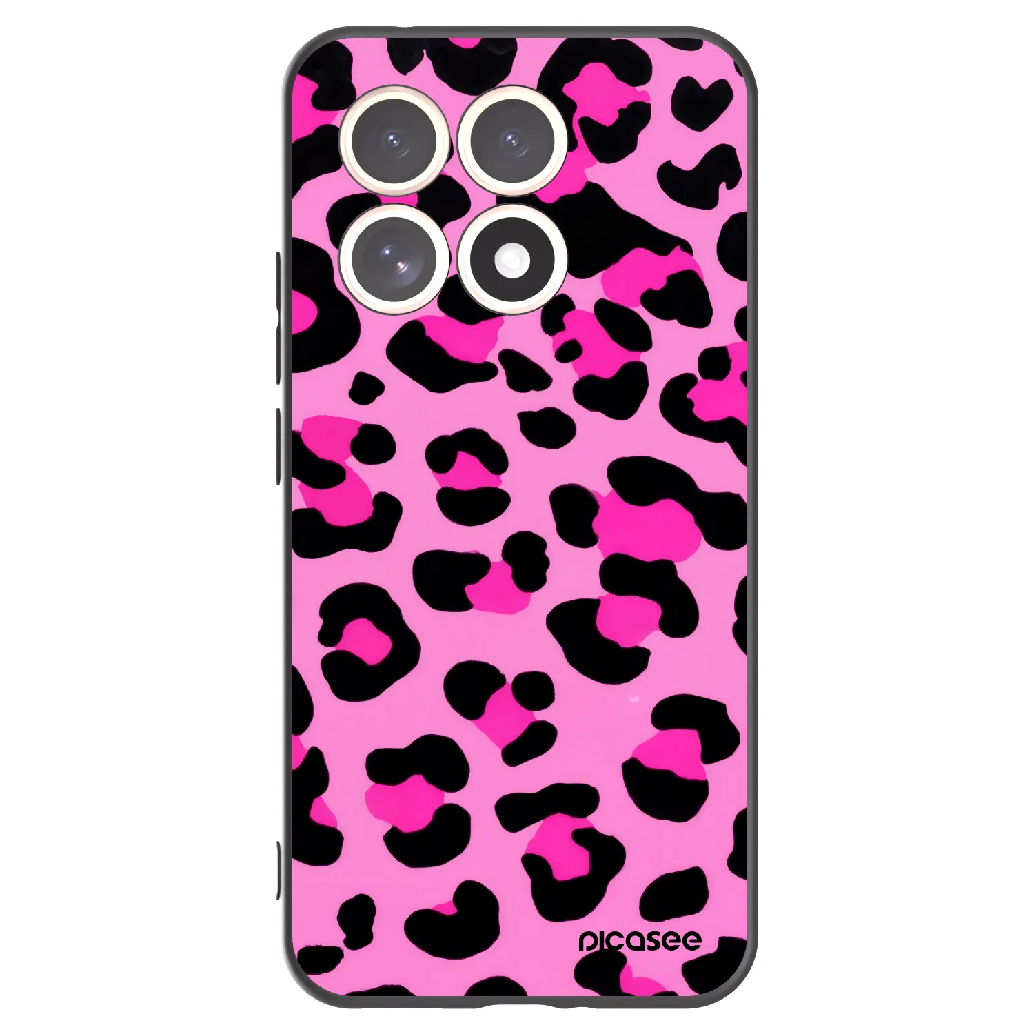 Picasee Xiaomi 15T Hülle - Schwarzes Silikon - Pink Tiger