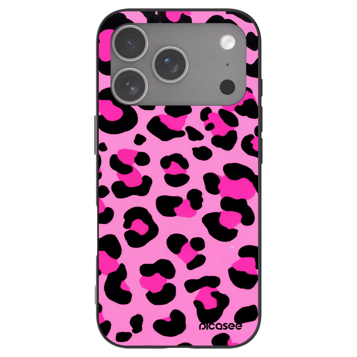 Picasee Apple iPhone 18 Pro Hülle - Schwarzes Silikon - Pink Tiger