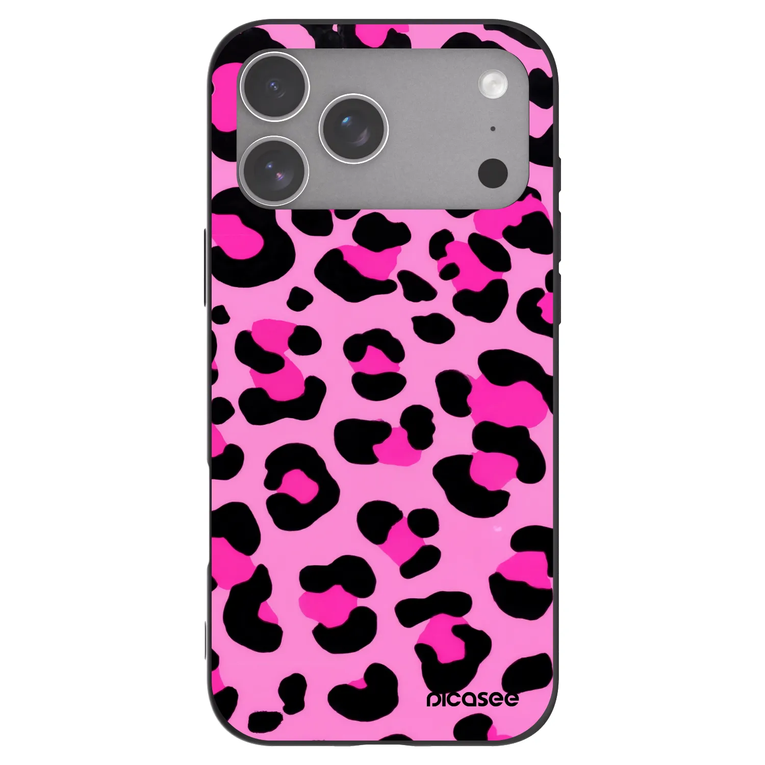 Picasee Apple iPhone 18 Pro Max Hülle - Schwarzes Silikon - Pink Tiger