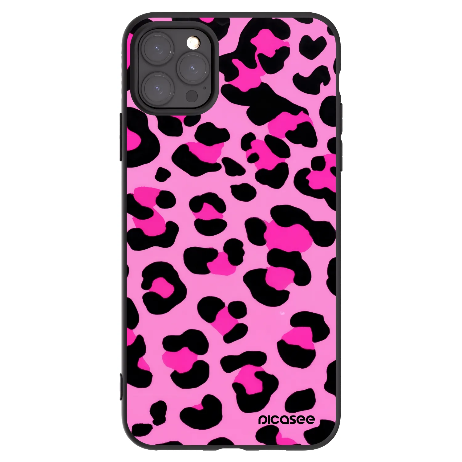 Picasee Apple iPhone 11 Pro Max Hülle - Schwarzes Silikon - Pink Tiger