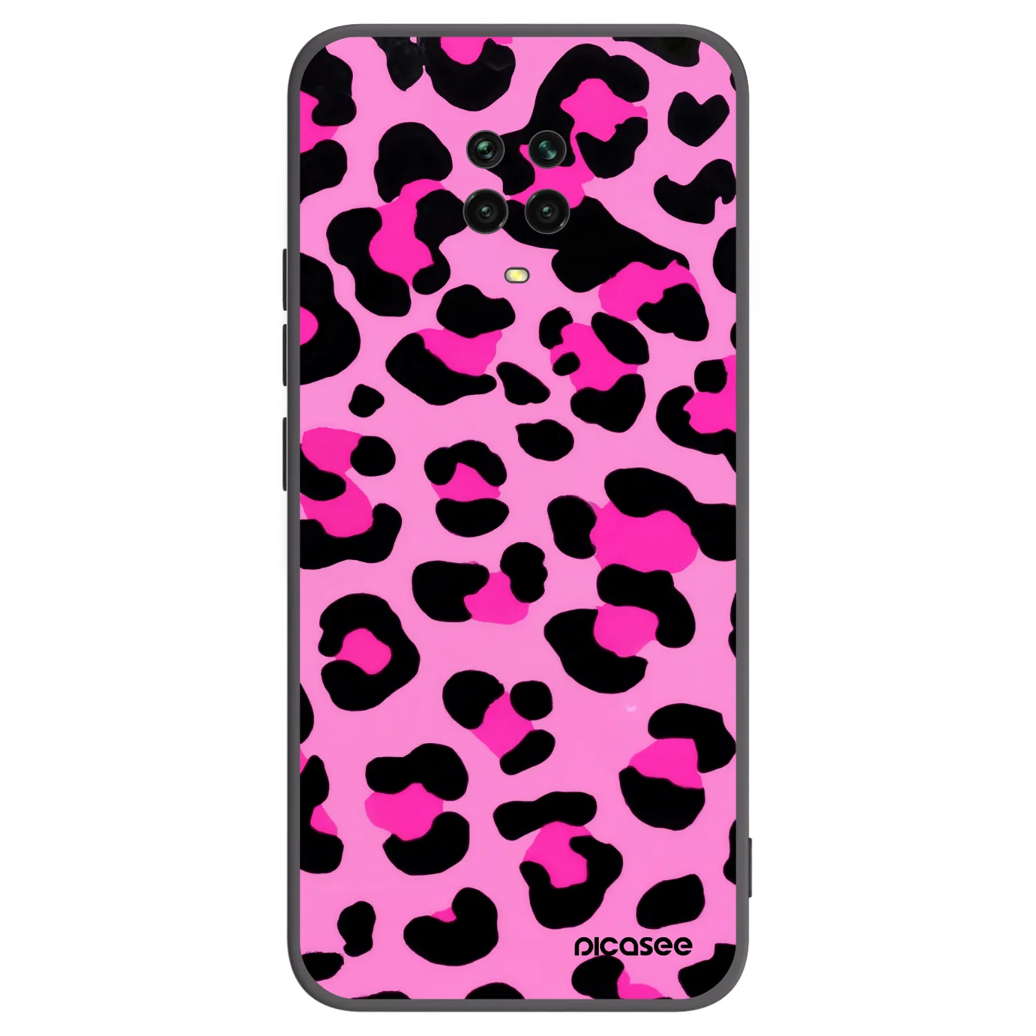 Picasee Xiaomi Redmi Note 9S Hülle - Schwarzes Silikon - Pink Tiger