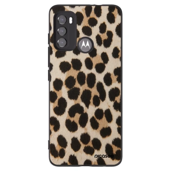 Picasee Motorola Moto G60 Hülle - Schwarzes Silikon - Brown Tiger