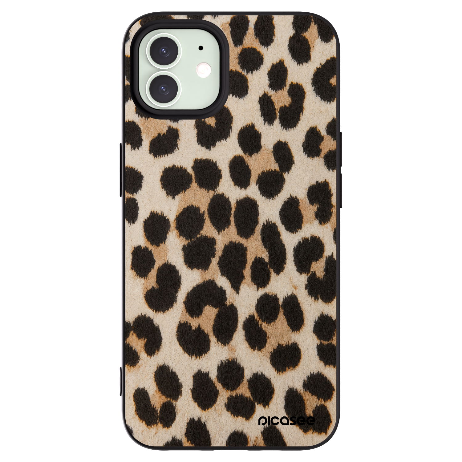 Picasee Apple iPhone 12 Hülle - Schwarzes Silikon - Brown Tiger