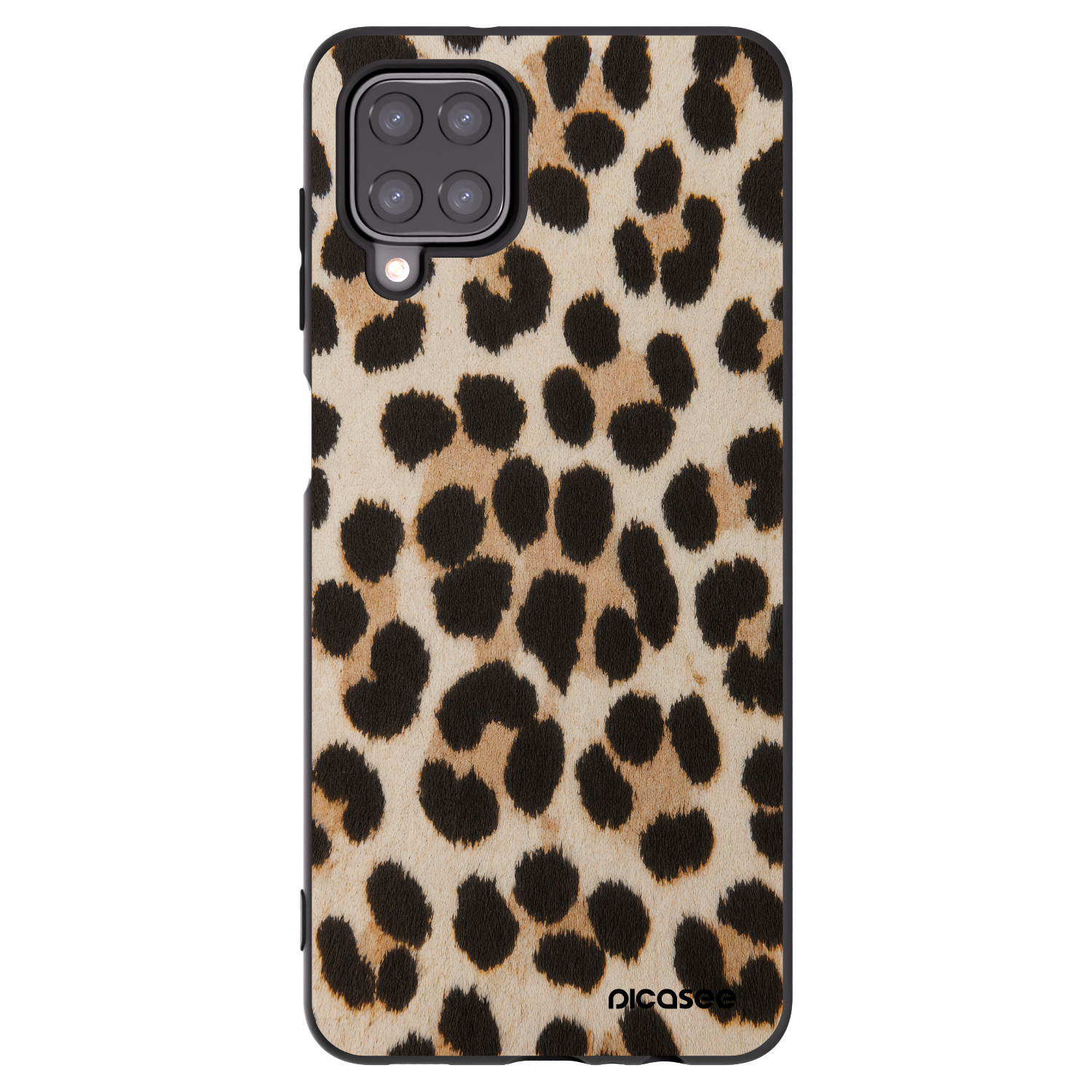Picasee Samsung Galaxy A12 A125F Hülle - Schwarzes Silikon - Brown Tiger