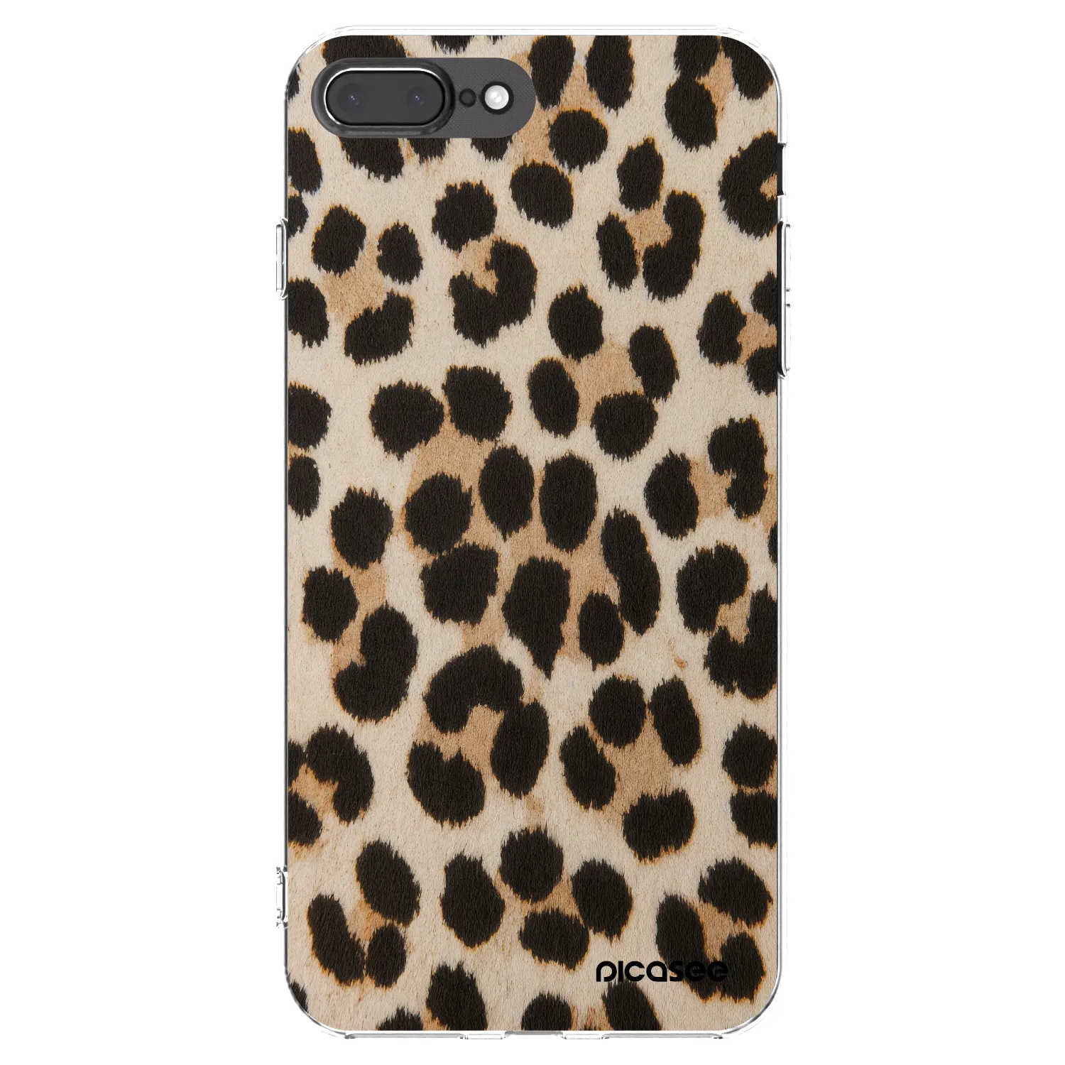Picasee Apple iPhone 7 Plus Hülle - Transparentes Silikon - Brown Tiger