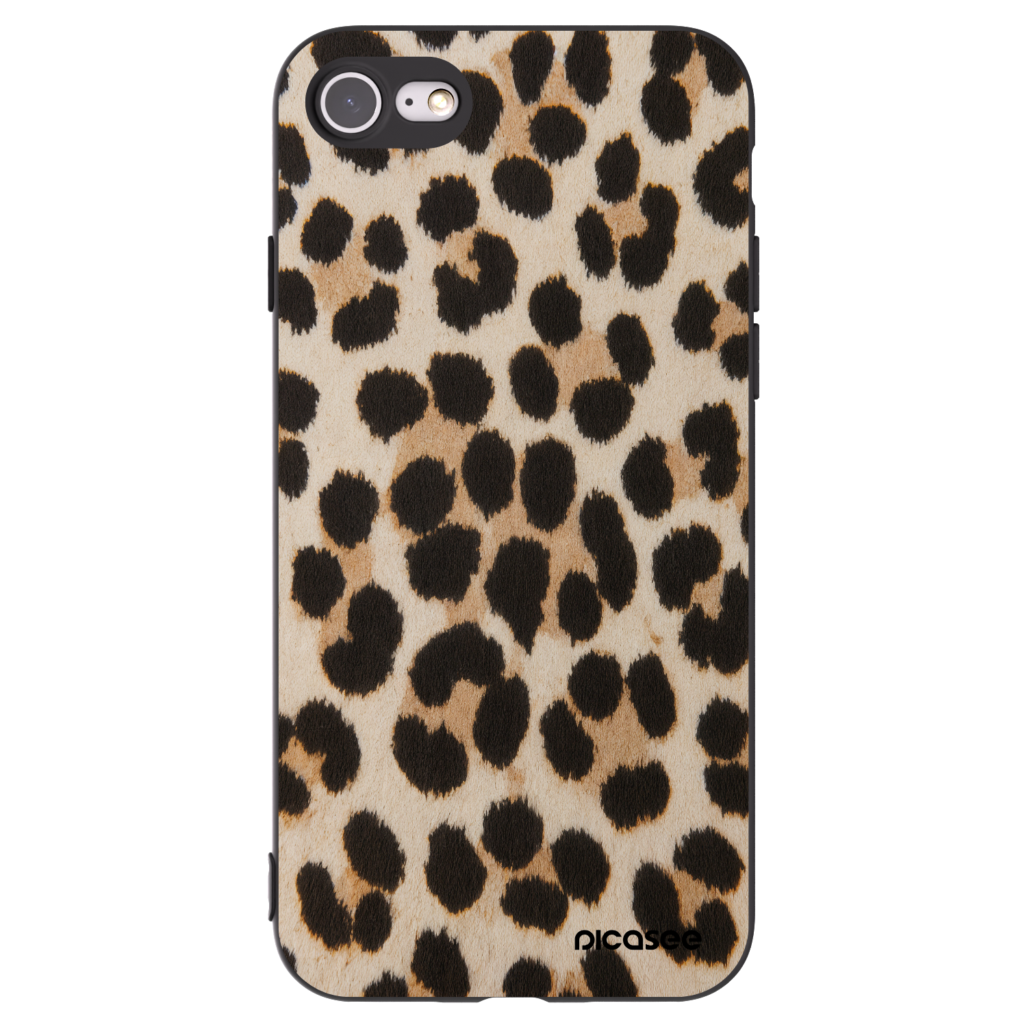Picasee Apple iPhone SE 2022 Hülle - Schwarzes Silikon - Brown Tiger