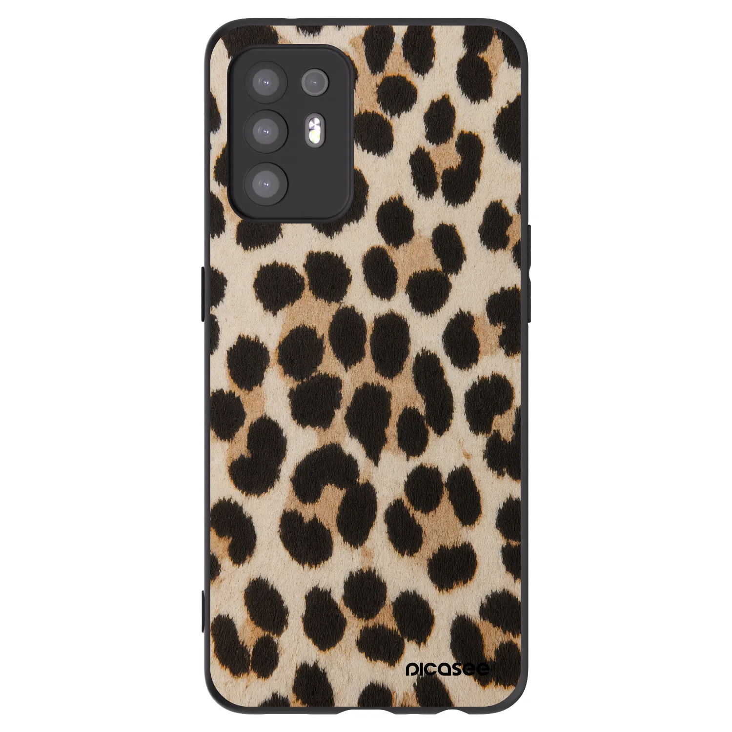 Picasee OPPO A94 5G Hülle - Schwarzes Silikon - Brown Tiger