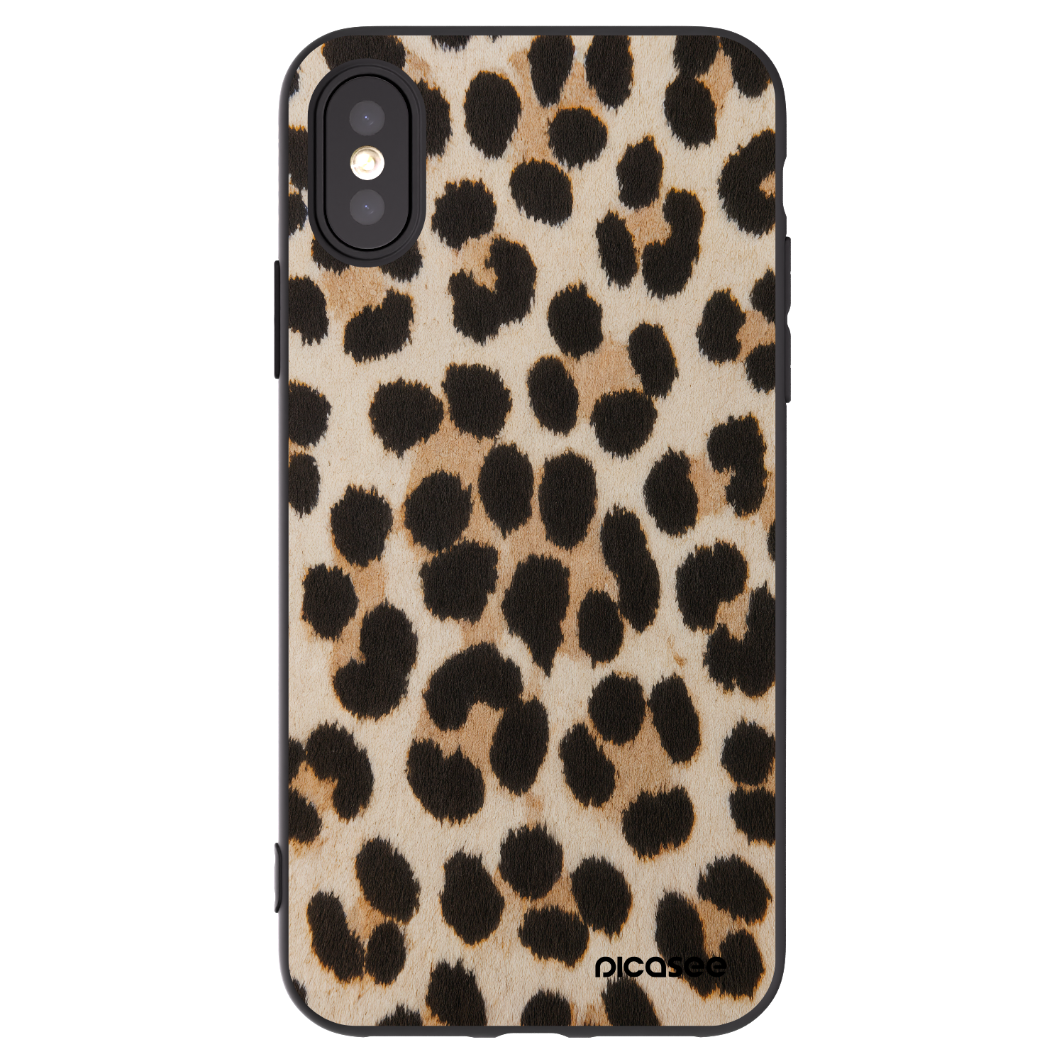 Picasee Apple iPhone X/XS Hülle - Schwarzes Silikon - Brown Tiger