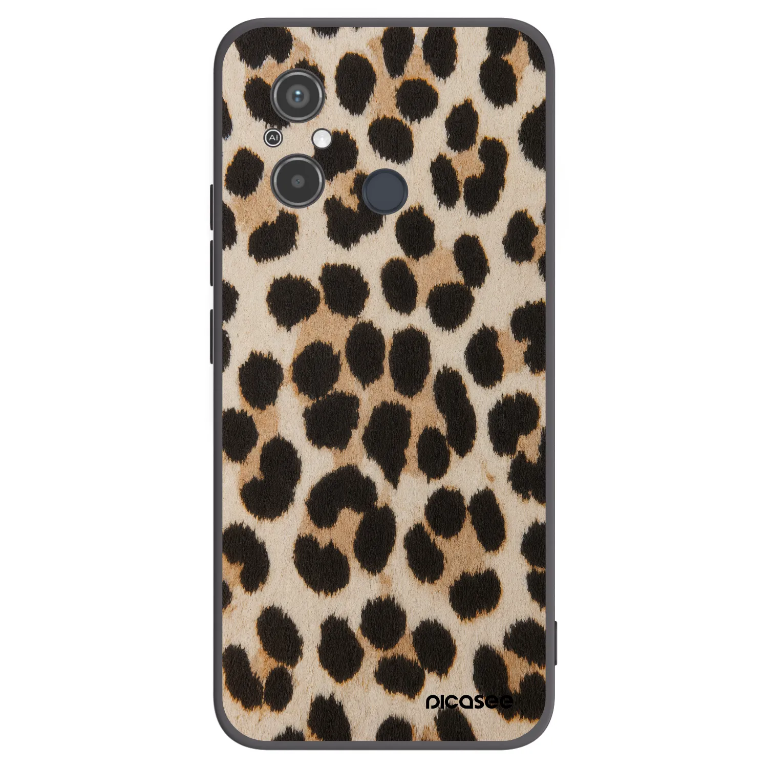 Picasee Xiaomi Redmi 12C Hülle - Schwarzes Silikon - Brown Tiger