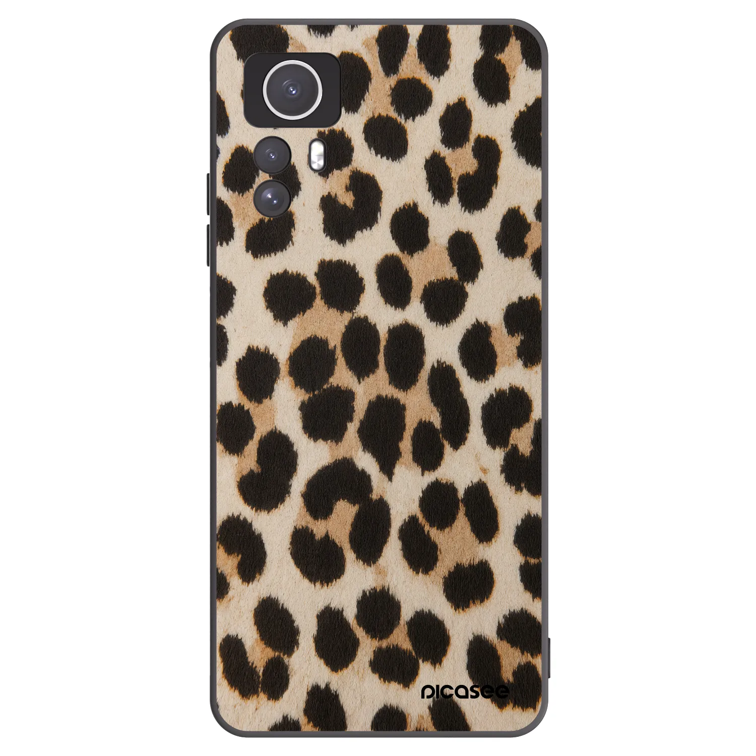 Picasee Xiaomi Redmi Note 12S Hülle - Schwarzes Silikon - Brown Tiger