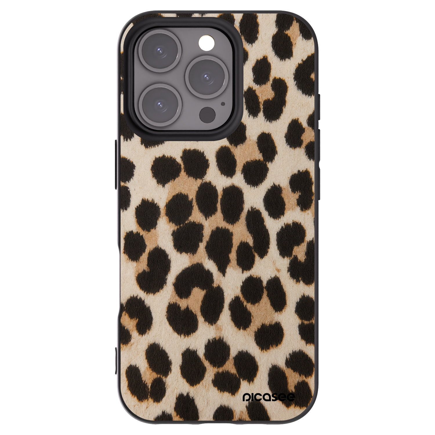 Picasee Apple iPhone 16 Pro Hülle - Schwarzes Silikon - Brown Tiger