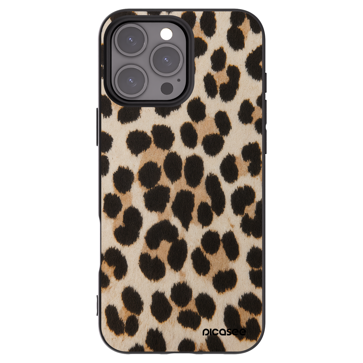 Picasee Apple iPhone 16 Pro Max Hülle - Schwarzes Silikon - Brown Tiger