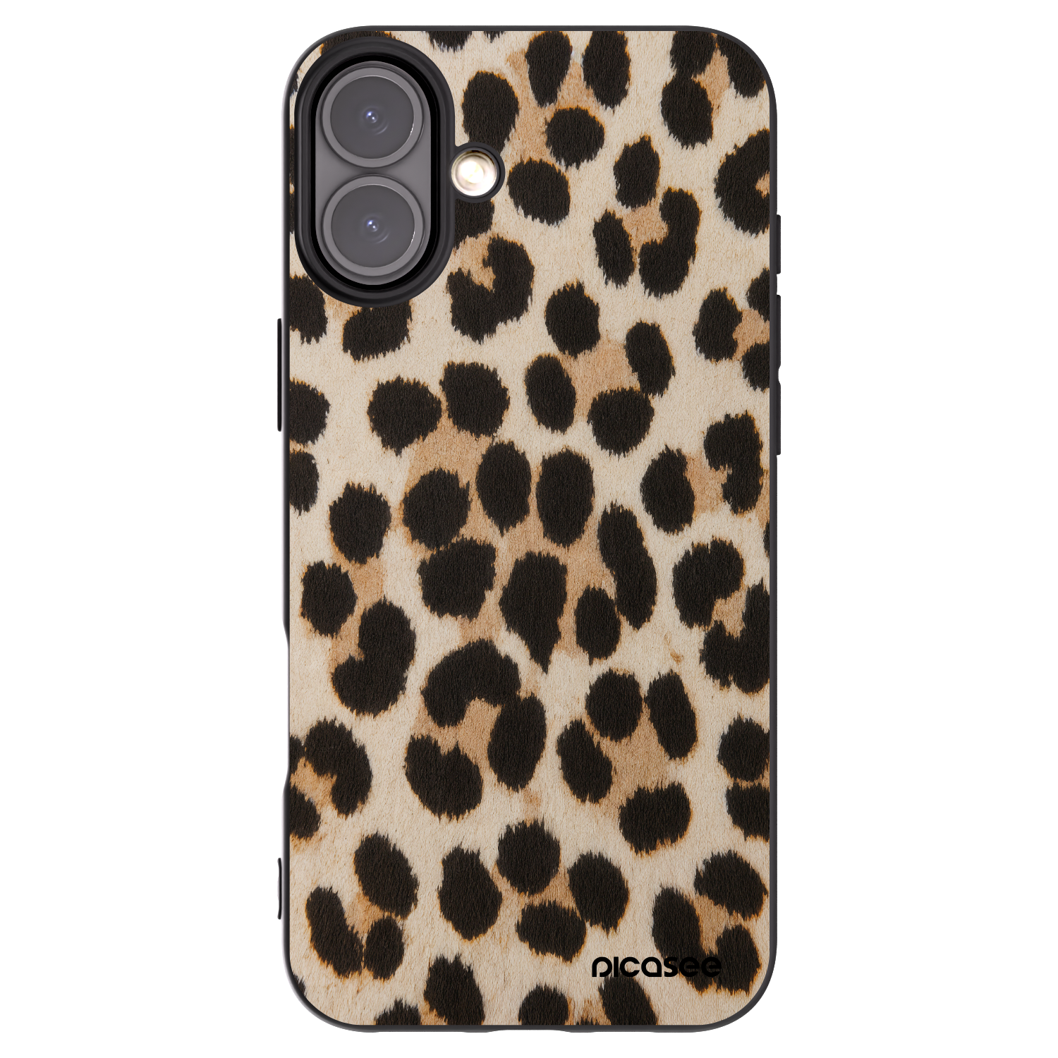 Picasee Apple iPhone 16 Plus Hülle - Schwarzes Silikon - Brown Tiger