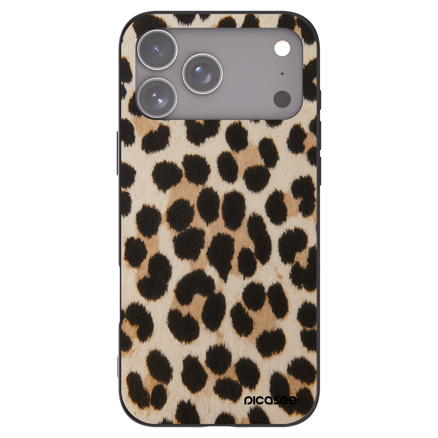 Picasee Apple iPhone 17 Pro Max Hülle - Schwarzes Silikon - Brown Tiger