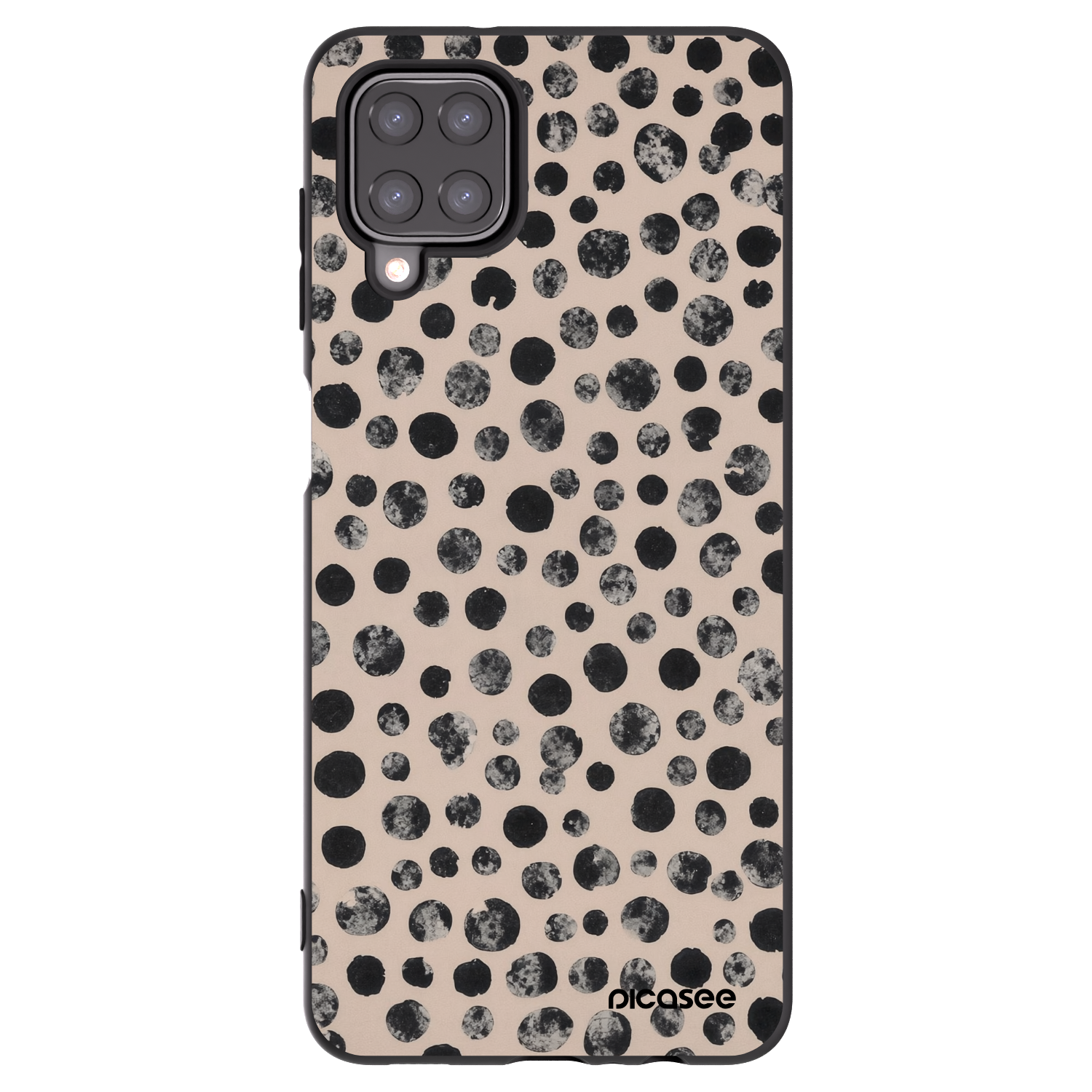 Picasee Samsung Galaxy A12 A125F Hülle - Schwarzes Silikon - Dots