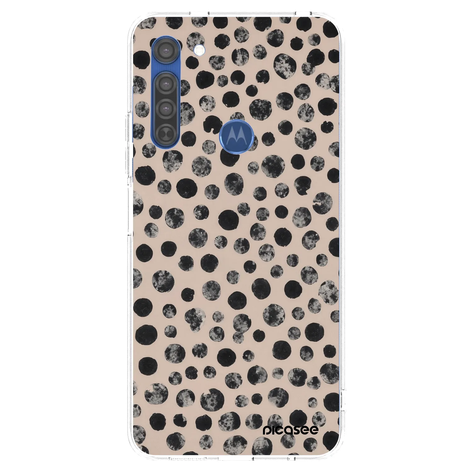 Picasee Motorola Moto G8 Hülle - Transparentes Silikon - Dots