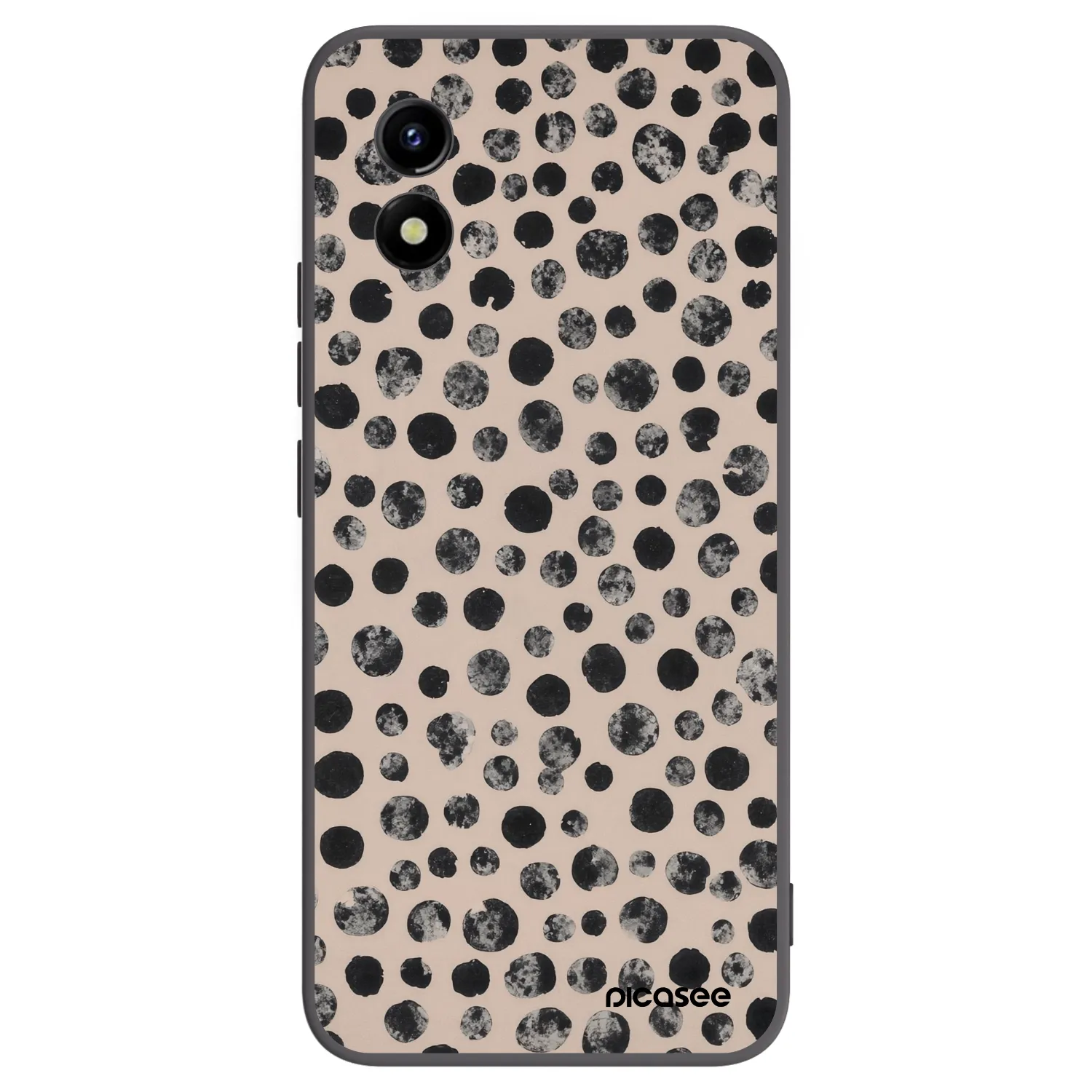 Picasee Vivo Y01 Hülle - Schwarzes Silikon - Dots
