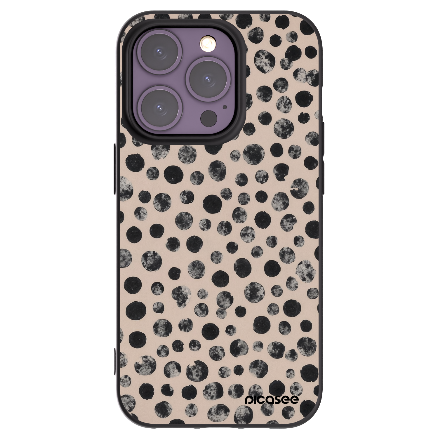 Picasee Apple iPhone 14 Pro Hülle - Schwarzes Silikon - Dots