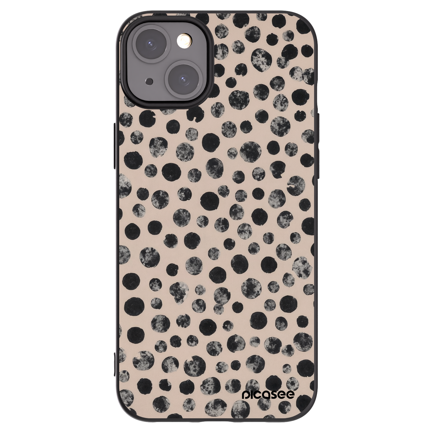 Picasee Apple iPhone 15 Plus Hülle - Schwarzes Silikon - Dots