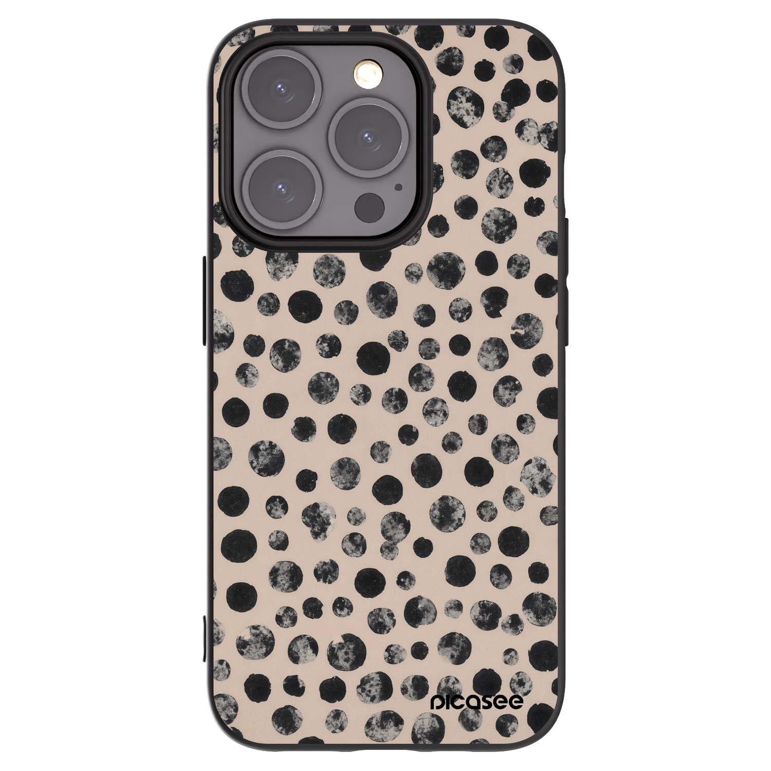 Picasee Apple iPhone 15 Pro Hülle - Schwarzes Silikon - Dots